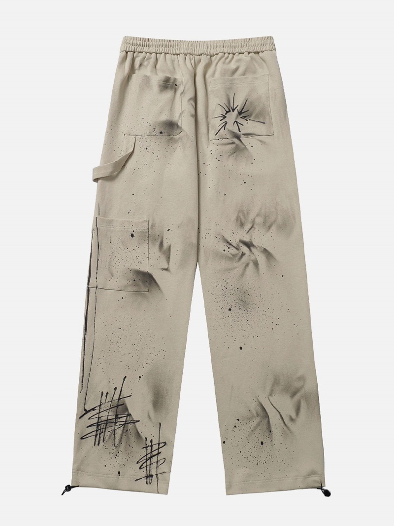 Pantalon Aelfric Eden Hand Drawn Graffiti Abricot | SRD-45566731